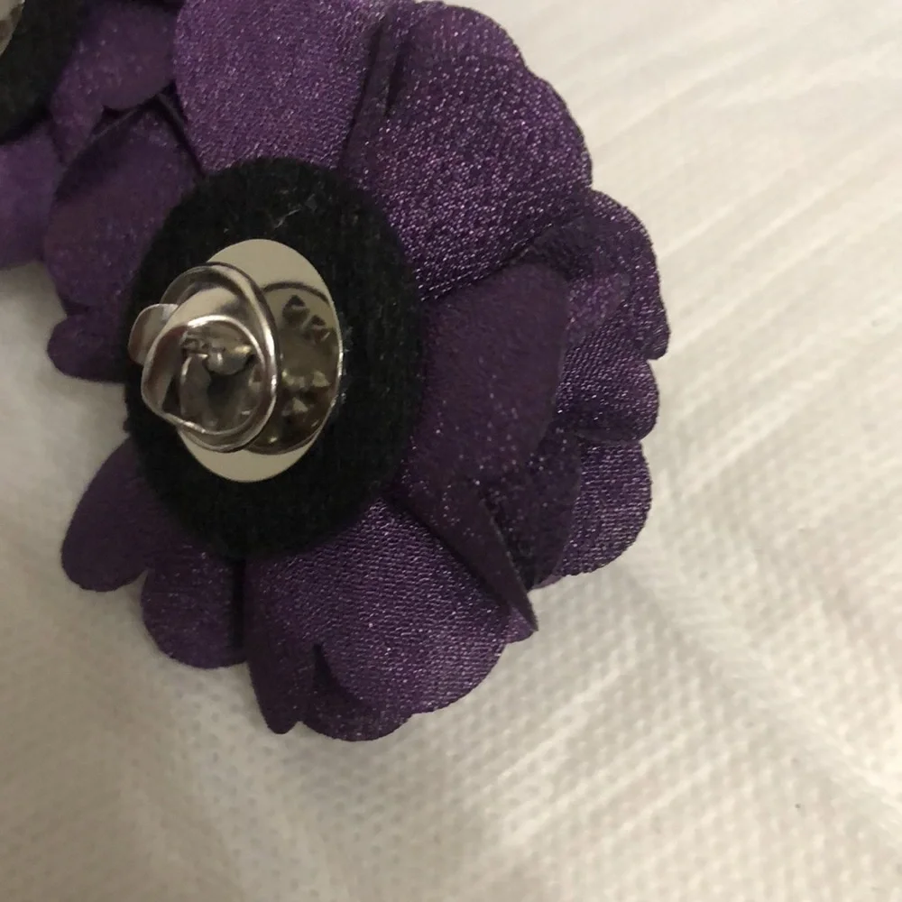 Purple Flower Button Pins bundle of 14